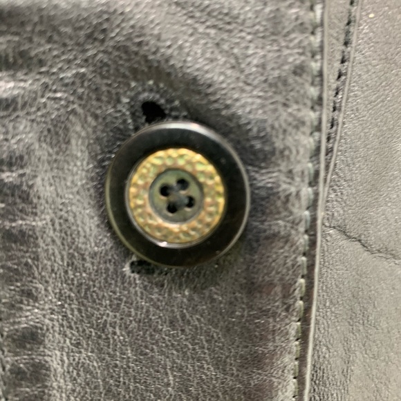 JACQUELINE FERRAR Medium Black Leather Jacket Coat - Picture 4 of 8